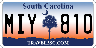 SC license plate MIY810