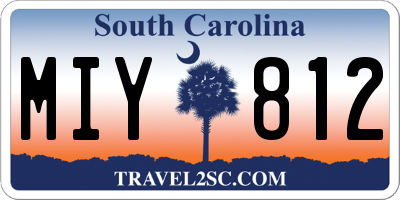 SC license plate MIY812
