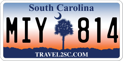 SC license plate MIY814
