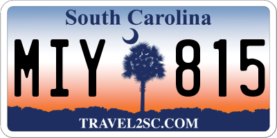 SC license plate MIY815