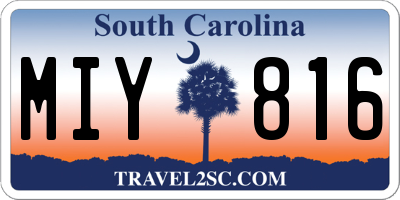 SC license plate MIY816