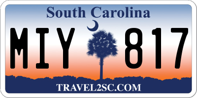 SC license plate MIY817