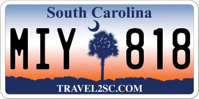 SC license plate MIY818
