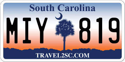 SC license plate MIY819