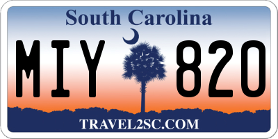 SC license plate MIY820