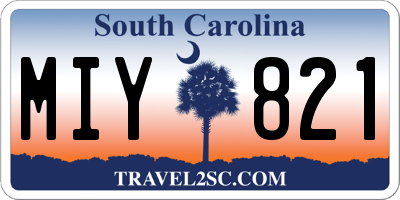 SC license plate MIY821