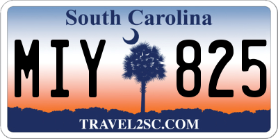 SC license plate MIY825