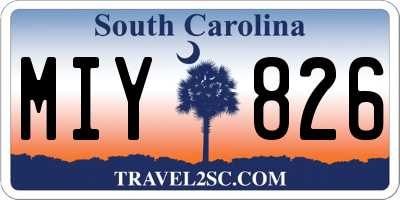 SC license plate MIY826