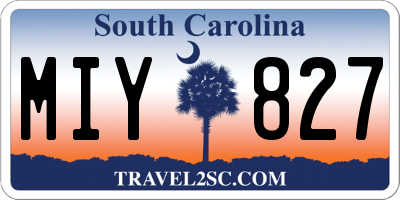 SC license plate MIY827