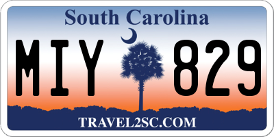 SC license plate MIY829