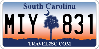 SC license plate MIY831