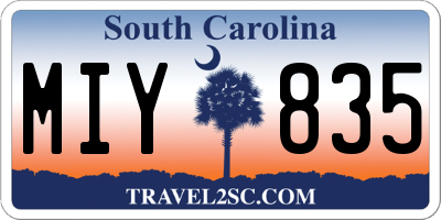 SC license plate MIY835