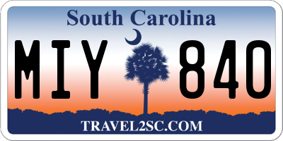 SC license plate MIY840