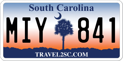 SC license plate MIY841