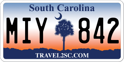 SC license plate MIY842