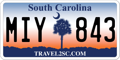 SC license plate MIY843