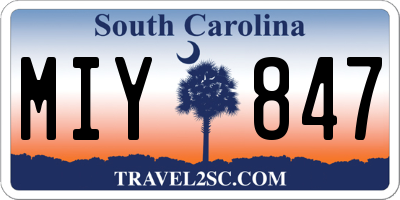 SC license plate MIY847