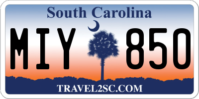 SC license plate MIY850