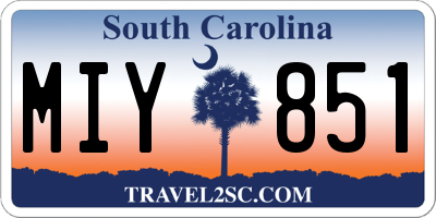 SC license plate MIY851
