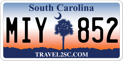 SC license plate MIY852