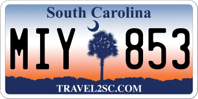 SC license plate MIY853