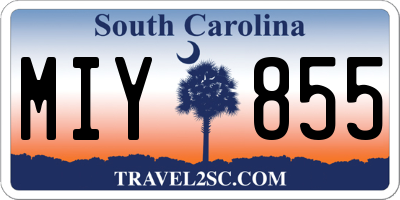 SC license plate MIY855
