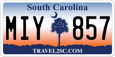SC license plate MIY857