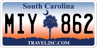 SC license plate MIY862