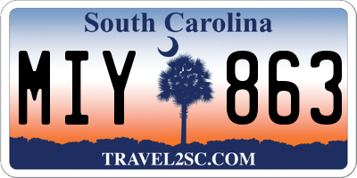 SC license plate MIY863