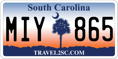 SC license plate MIY865