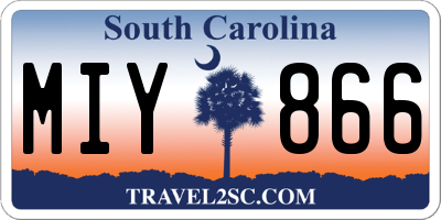 SC license plate MIY866