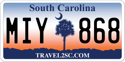 SC license plate MIY868
