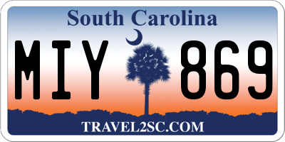 SC license plate MIY869