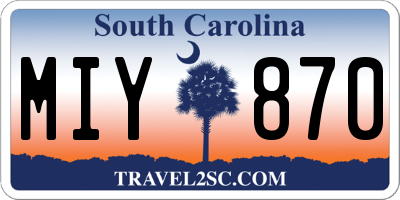 SC license plate MIY870