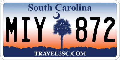 SC license plate MIY872