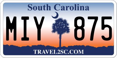 SC license plate MIY875