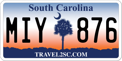 SC license plate MIY876