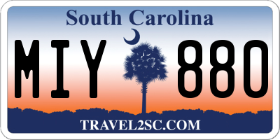 SC license plate MIY880