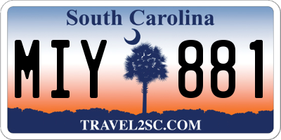 SC license plate MIY881