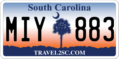 SC license plate MIY883