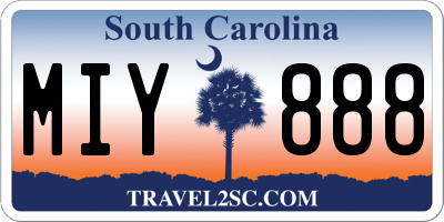 SC license plate MIY888