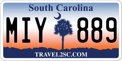 SC license plate MIY889