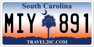 SC license plate MIY891