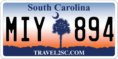 SC license plate MIY894