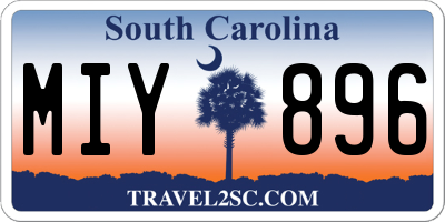 SC license plate MIY896