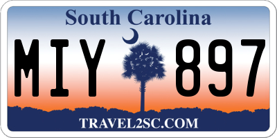 SC license plate MIY897