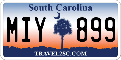 SC license plate MIY899