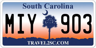 SC license plate MIY903