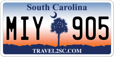 SC license plate MIY905