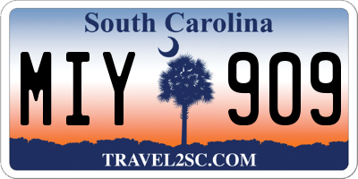 SC license plate MIY909